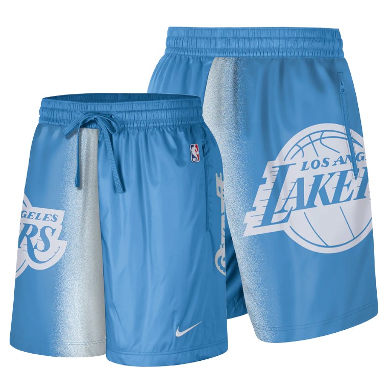 Men's Los Angeles Lakers NBA 2020-21 Courtside Oversized logo City Edition Blue Basketball Shorts EFP6483TM